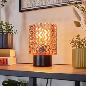 hofstein Falgorosa Lampe à poser Noir, 1 lumière* Lampes En Verre