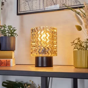 hofstein Falgorosa Lampe à poser Noir, 1 lumière* Lampes En Verre