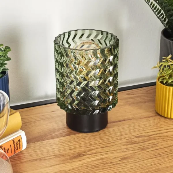 hofstein Falgorosa Lampe à poser Noir, 1 lumière* Lampes En Verre