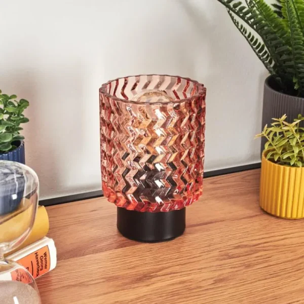 hofstein Falgorosa Lampe à poser Noir, 1 lumière* Lampes En Verre