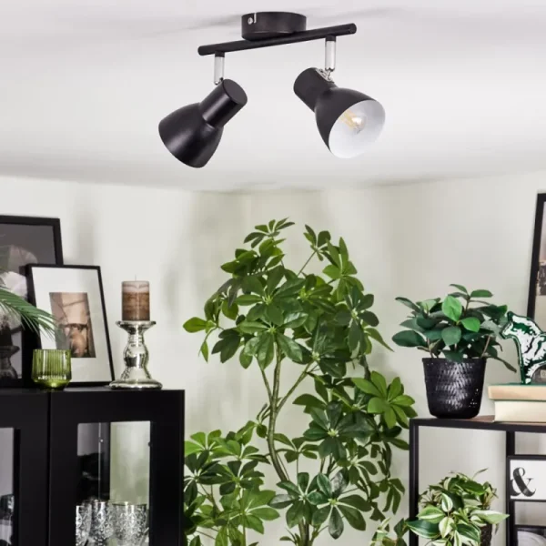 hofstein Farel Plafonnier, Spot de plafond Chrome, Noir, 2 lumières* Lampes Modernes