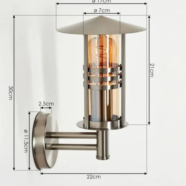 hofstein Forli Lampe murale d´extérieur Argenté, 1 lumière* Lampes Modernes