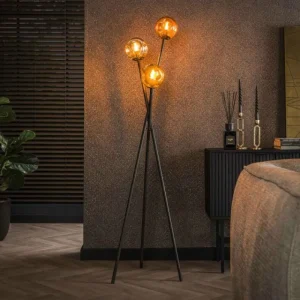 hofstein Fuensalida Lampadaire Anthracite, 3 lumières* Lampes En Verre