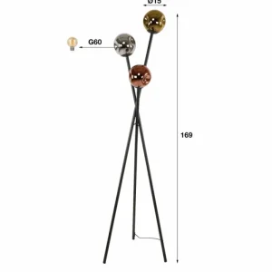 hofstein Fuensalida Lampadaire Anthracite, 3 lumières* Lampes En Verre