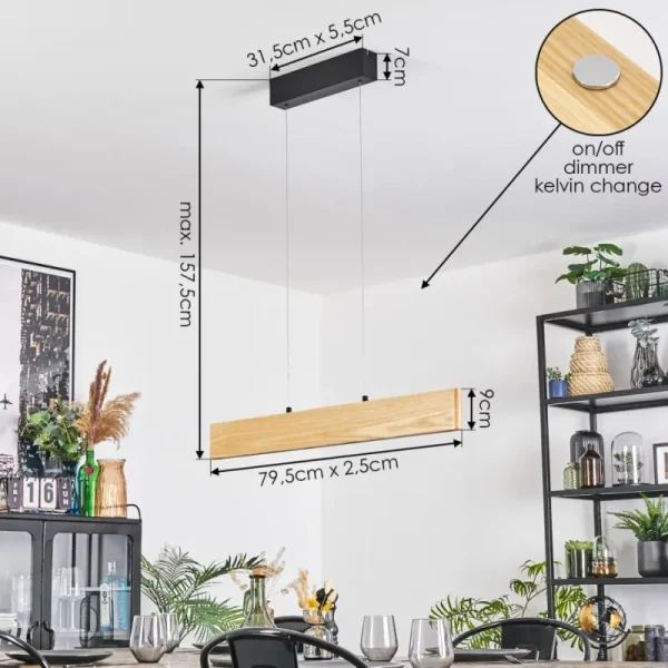 hofstein Fugelsta Suspension, Suspension LED Noir, 1 lumière* Lampes Modernes