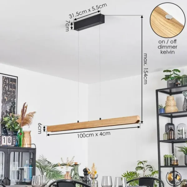 hofstein Fugelsta Suspension, Suspension LED Noir, 1 lumière* Lampes Modernes