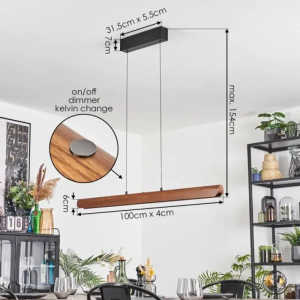 hofstein Fugelsta Suspension, Suspension LED Noir, 1 lumière* Lampes Modernes
