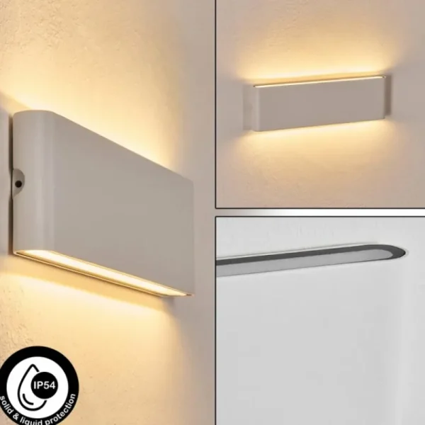 hofstein Gamas Lampe murale d´extérieur, Luminaire de salle de bain, Applique murale, Spot mural Blanc, 1 lumière* Lampes Modernes