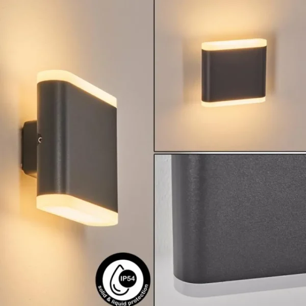 hofstein Gamas Lampe murale d´extérieur, Luminaire Up & Down, Applique murale LED Anthracite, 1 lumière* Lampes Modernes