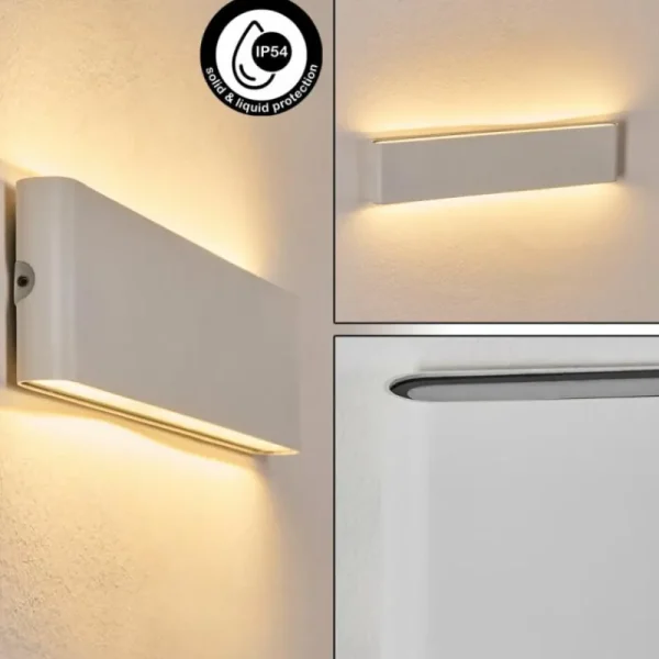 hofstein Gamas Lampe murale d´extérieur, Luminaire de salle de bain, Applique murale, Spot mural Blanc, 1 lumière* Lampes Modernes