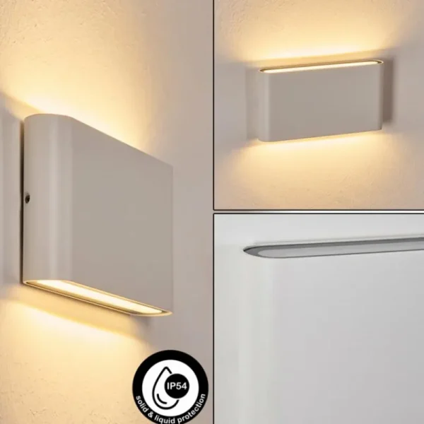 hofstein Gamas Lampe murale d´extérieur, Luminaire de salle de bain, Luminaire Up & Down, Applique murale Blanc, 1 lumière* Lampes Modernes