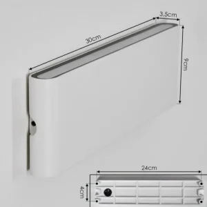 hofstein Gamas Lampe murale d´extérieur, Luminaire de salle de bain, Applique murale, Spot mural Blanc, 1 lumière* Lampes Modernes