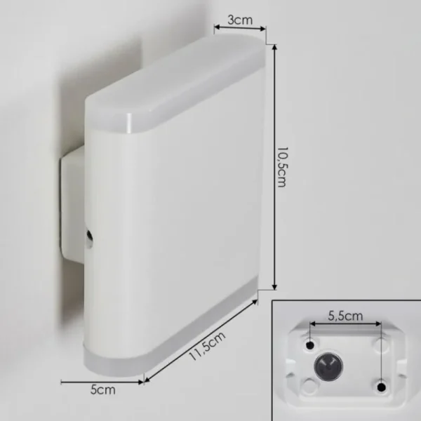 hofstein Gamas Lampe murale d´extérieur, Luminaire Up & Down, Applique murale LED Blanc, 1 lumière* Lampes Modernes
