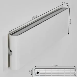 hofstein Gamas Lampe murale d´extérieur, Luminaire de salle de bain, Applique murale, Spot mural Blanc, 1 lumière* Lampes Modernes