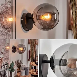 hofstein Gastor Boule lumineuse, Applique murale, Spot mural Fumé, 1 lumière* Lampes Modernes