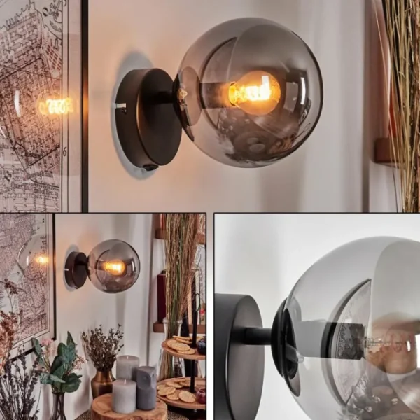 hofstein Gastor Boule lumineuse, Applique murale, Spot mural Fumé, 1 lumière* Lampes Modernes