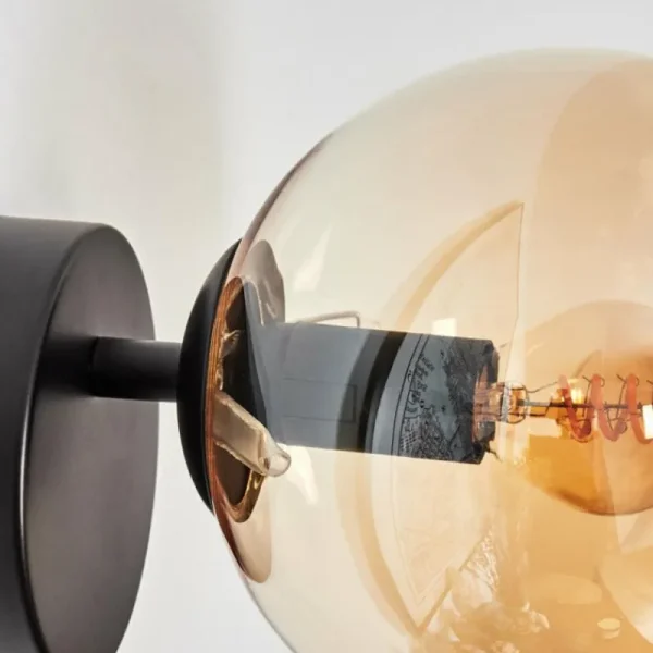 hofstein Gastor Boule lumineuse, Applique murale, Spot mural Ambre, 1 lumière* Lampes En Verre