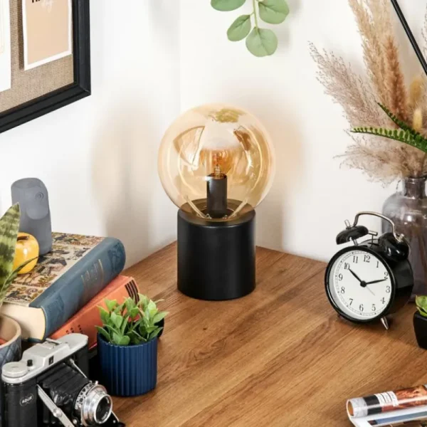 hofstein Gastor Boule lumineuse, Lampe de bureau, Lampe à poser Ambre, 1 lumière* Lampes En Verre