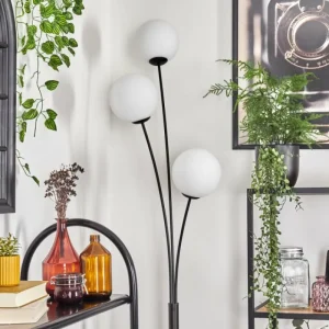 hofstein Gastor Boule lumineuse, Lampadaire Blanc, 3 lumières* Lampes En Verre