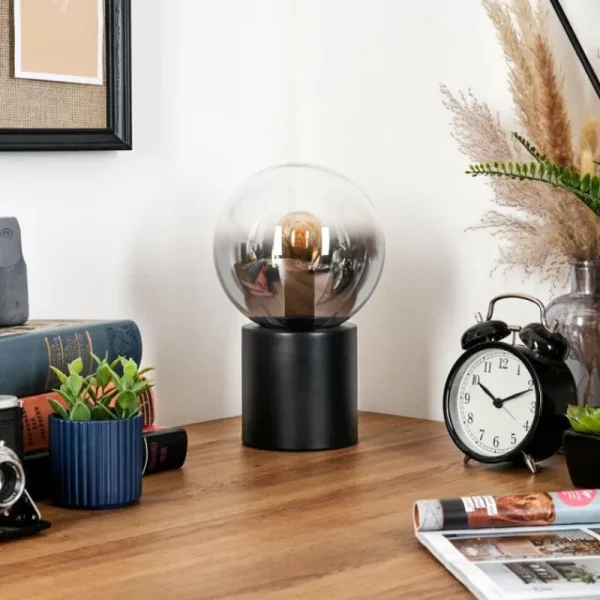 hofstein Gastor Boule lumineuse, Lampe de bureau, Lampe à poser Clair, Fumé, 1 lumière* Lampes Modernes