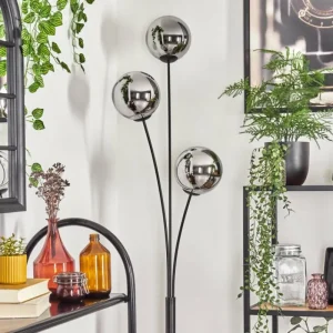hofstein Gastor Boule lumineuse, Lampadaire Chrome, Fumé, 3 lumières* Lampes Modernes