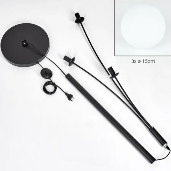 hofstein Gastor Boule lumineuse, Lampadaire Blanc, 3 lumières* Lampes En Verre