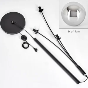 hofstein Gastor Boule lumineuse, Lampadaire Chrome, Fumé, 3 lumières* Lampes Modernes
