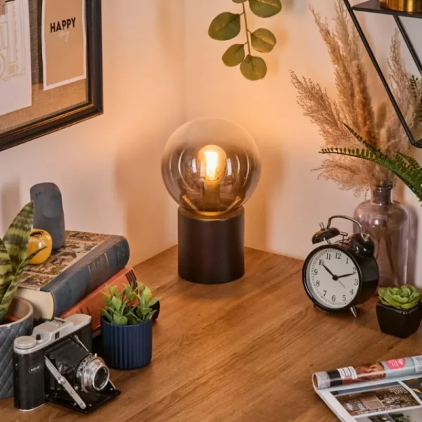 hofstein Gastor Boule lumineuse, Lampe de bureau, Lampe à poser Clair, Fumé, 1 lumière* Lampes Modernes