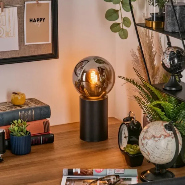 hofstein Gastor Boule lumineuse, Lampe de bureau, Lampe à poser Chrome, Fumé, 1 lumière* Lampes Modernes