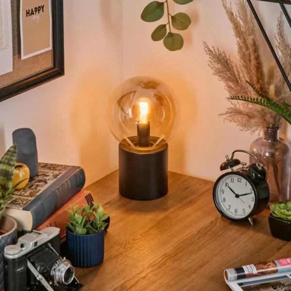 hofstein Gastor Boule lumineuse, Lampe de bureau, Lampe à poser Ambre, 1 lumière* Lampes En Verre