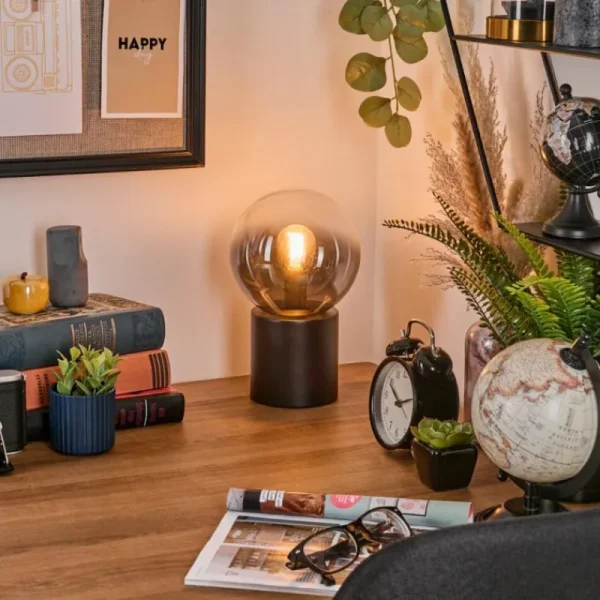 hofstein Gastor Boule lumineuse, Lampe de bureau, Lampe à poser Clair, Fumé, 1 lumière* Lampes Modernes