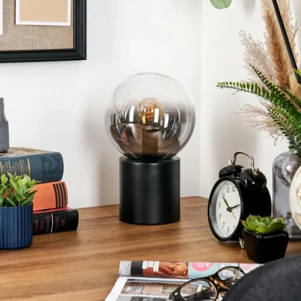 hofstein Gastor Boule lumineuse, Lampe de bureau, Lampe à poser Clair, Fumé, 1 lumière* Lampes Modernes