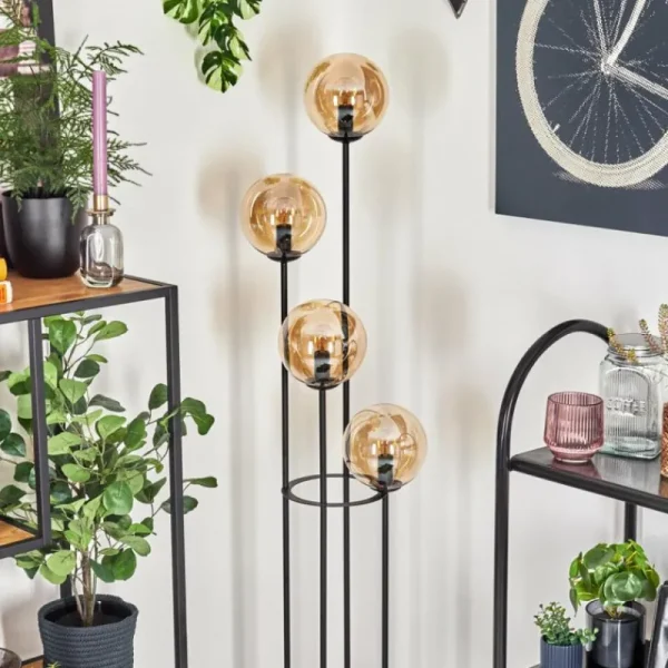 hofstein Gastor Lampadaire 30 cm Ambre, 4 lumières* Lampes En Verre