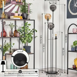 hofstein Gastor Lampadaire 30 cm Ambre, Clair, Fumé, 4 lumières* Lampes Modernes