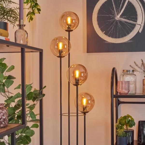 hofstein Gastor Lampadaire 30 cm Ambre, 4 lumières* Lampes En Verre