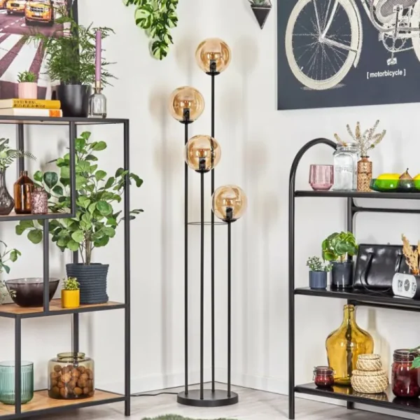 hofstein Gastor Lampadaire 30 cm Ambre, 4 lumières* Lampes En Verre