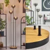 hofstein Gastor Lampadaire 30 cm Bois foncé, Noir, 3 lumières* Lampes Modernes