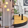 hofstein Gastor Lampadaire 30 cm Bois foncé, Noir, 3 lumières* Lampes Modernes