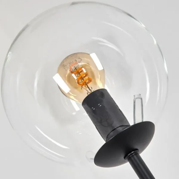 hofstein Gastor Lampadaire 30 cm Bois foncé, Noir, 4 lumières* Lampes Modernes