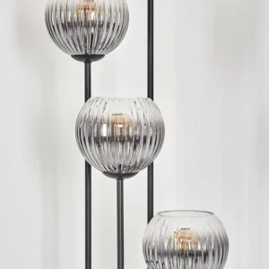hofstein Gastor Lampadaire 25 cm Bois clair, Noir, 4 lumières* Lampes Modernes