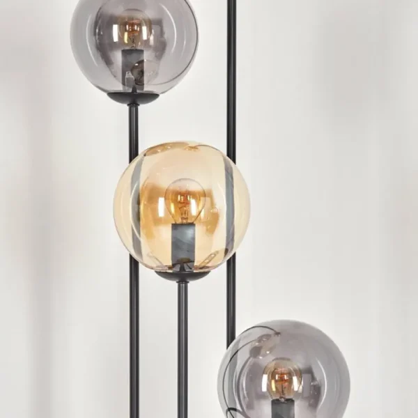 hofstein Gastor Lampadaire 30 cm Bois foncé, Noir, 4 lumières* Lampes Modernes