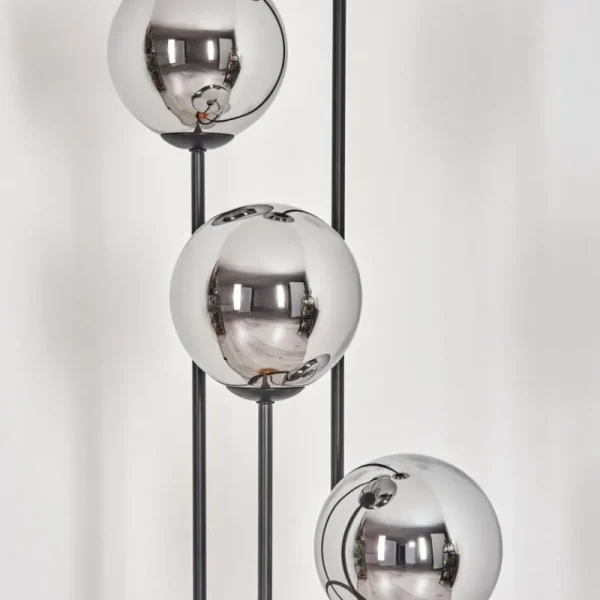 hofstein Gastor Lampadaire 25 cm Bois clair, Noir, 4 lumières* Lampes Modernes
