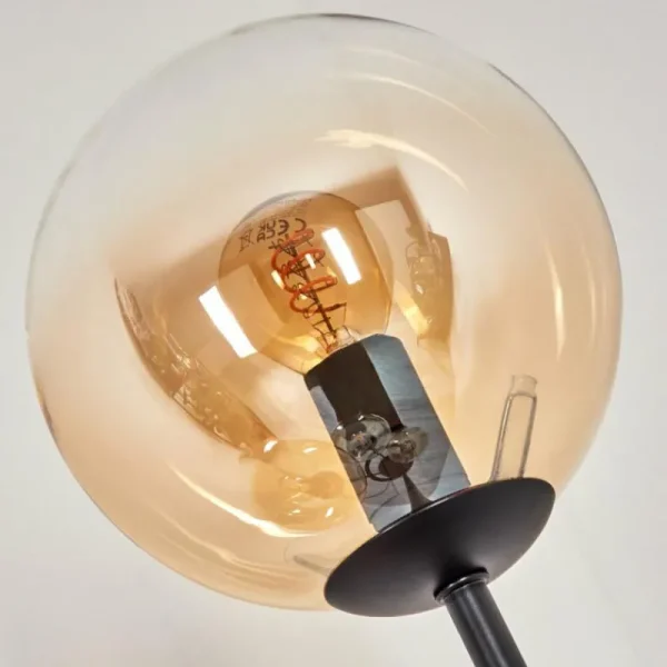 hofstein Gastor Lampadaire 30 cm Bois foncé, Noir, 4 lumières* Lampes Modernes