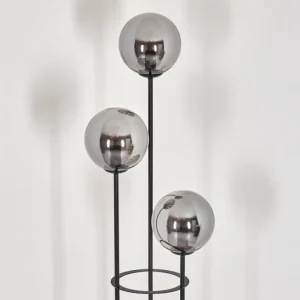 hofstein Gastor Lampadaire 25 cm Bois clair, Noir, 3 lumières* Lampes Modernes