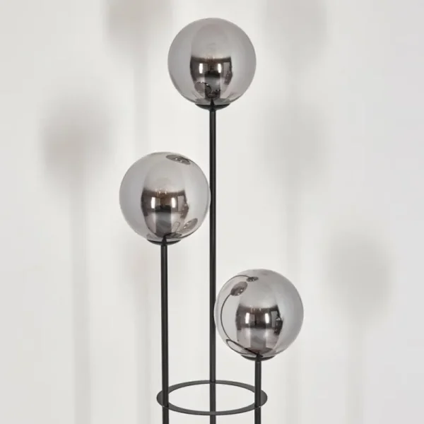 hofstein Gastor Lampadaire 25 cm Bois clair, Noir, 3 lumières* Lampes Modernes