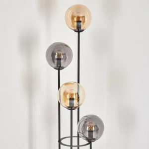 hofstein Gastor Lampadaire 30 cm Bois foncé, Noir, 4 lumières* Lampes Modernes