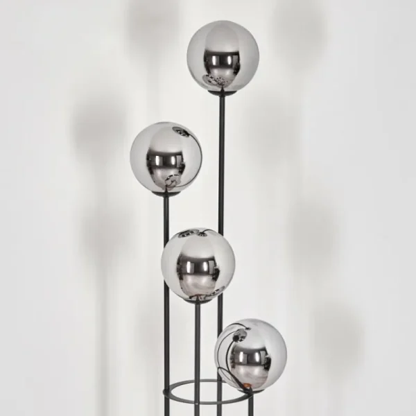 hofstein Gastor Lampadaire 25 cm Bois clair, Noir, 4 lumières* Lampes Modernes