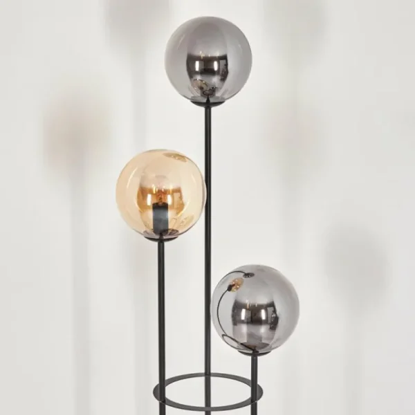 hofstein Gastor Lampadaire 25 cm Bois clair, Noir, 3 lumières* Lampes Modernes