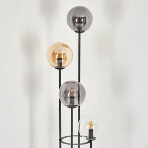 hofstein Gastor Lampadaire 30 cm Bois clair, Noir, 4 lumières* Lampes Modernes
