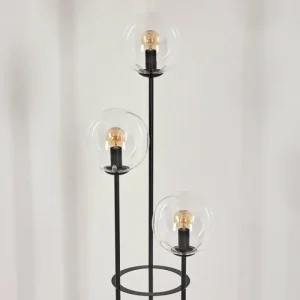 hofstein Gastor Lampadaire 30 cm Bois clair, Noir, 3 lumières* Lampes Modernes